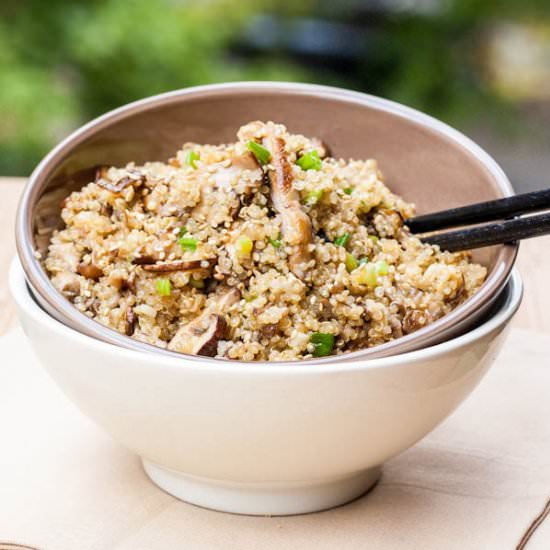 Toasted Quinoa with Mushrooms