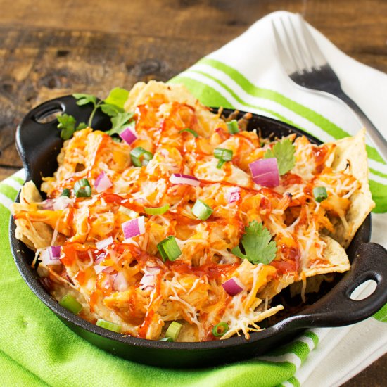 BBQ Chicken Pizza Nachos