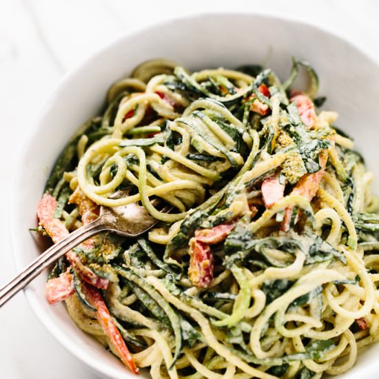 Raw Power Zucchini Pasta Alfredo