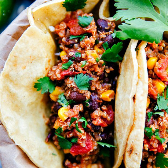 Crockpot Mexican Quinoa Tacos