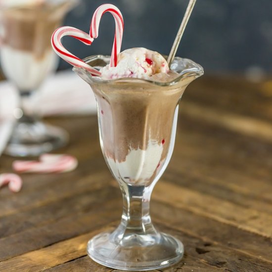 Peppermint Hot Chocolate Floats