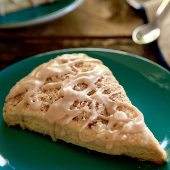 Glazed cinnamon scones