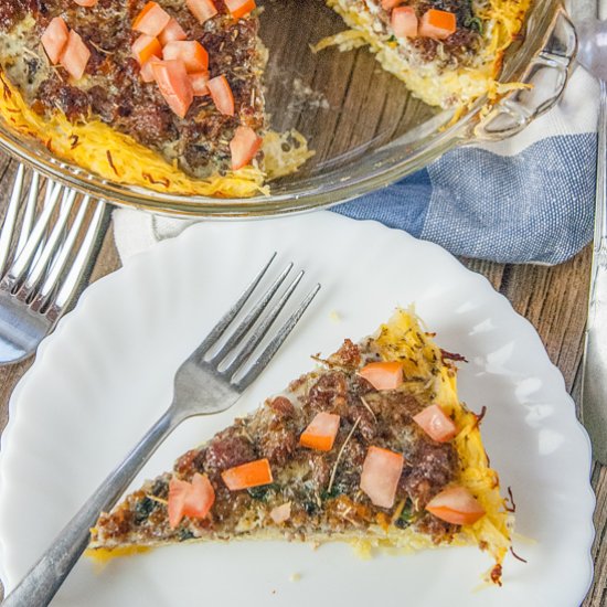 Spaghetti Squash Sausage Quiche