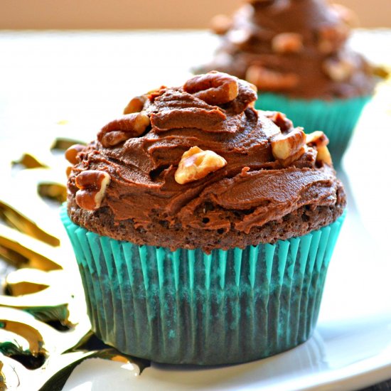 Fudgy Chocolate Cupcakes for Two