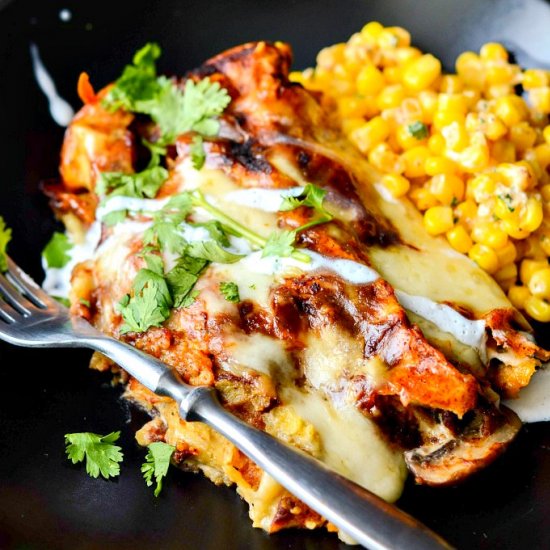 Slow Cooker Mushroom Enchiladas