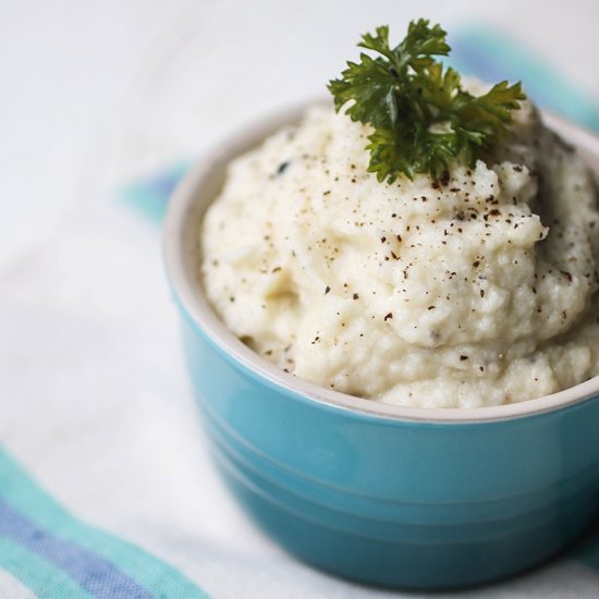 Garlic Ghee Mashed Cauliflower