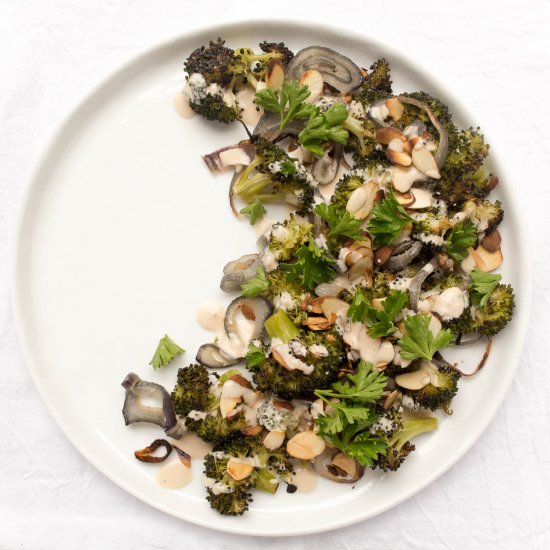 Roasted Broccoli & Tahini Dressing