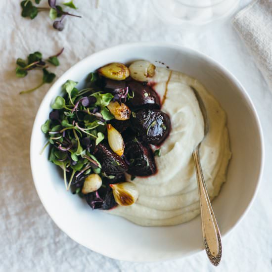 Celery Root Puree and Roasted Beets