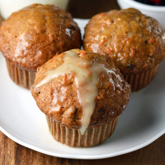 Carrot Muffins with Orange Glaze