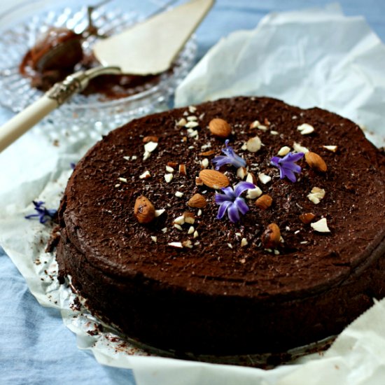 Chocolate almond millet cake