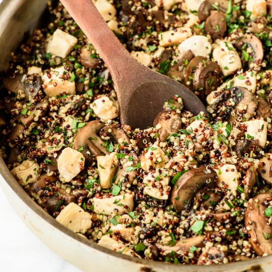 Skillet Mushroom Chicken and Quinoa