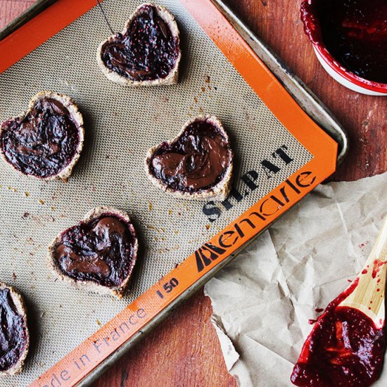 Chocolate Raspberry Heart Tarts