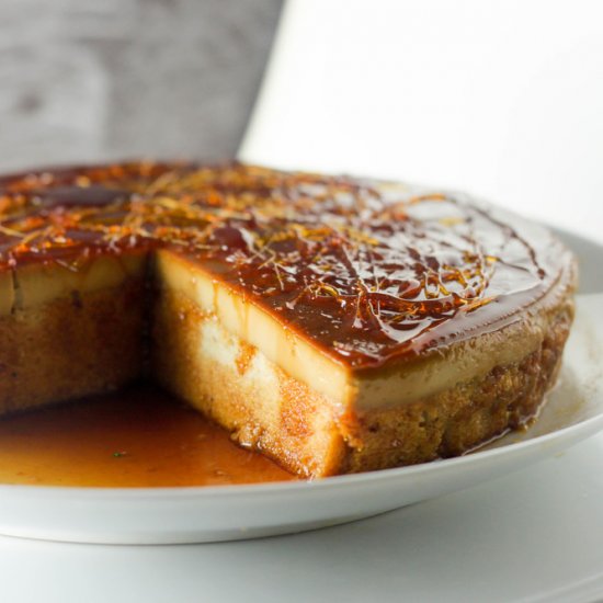 Caramel Espresso Flan Cake