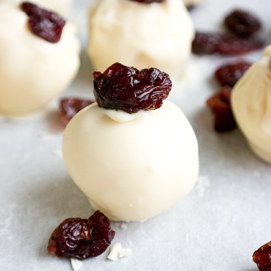 White Chocolate Cherry Truffles