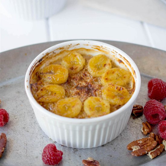 Baked bananas foster oatmeal