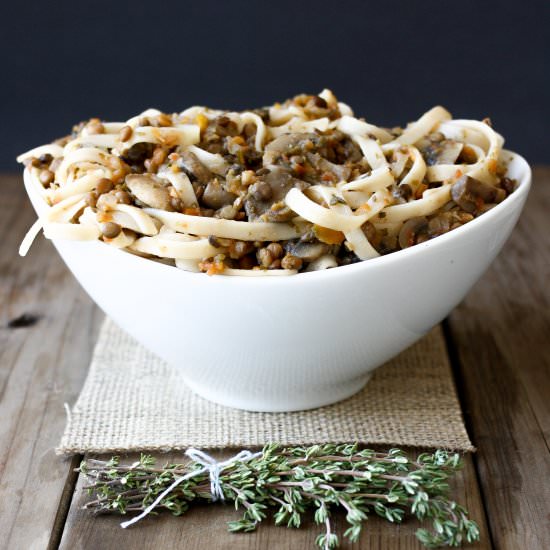 Bolognese with Lentils & Mushrooms