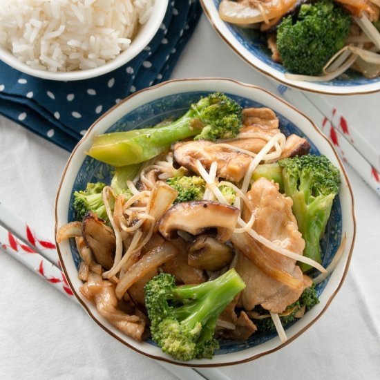 Easy Pork Shiitake Stir Fry