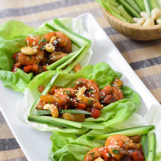 Lettuce Wraps with Shrimp