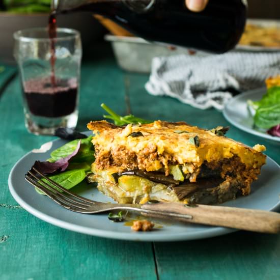 Moussaka with Chickpea Bechamel