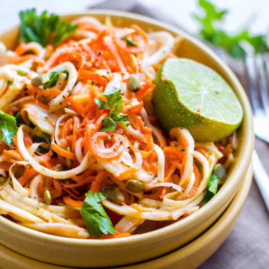 Carrot Celeriac Spiralized Salad