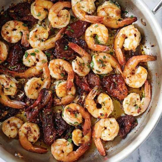 Garlic Tomatoes Roasted Shrimp