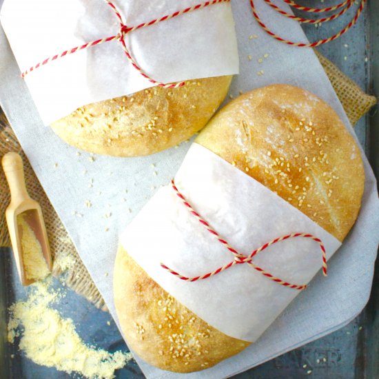 Semolina Bread with Sesame Seeds