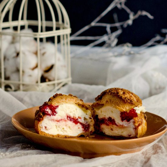 Raspberry Mascarpone Choux