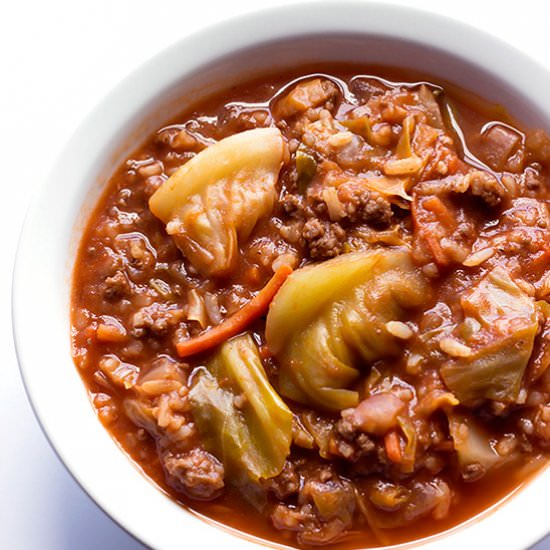 Unstuffed Cabbage Roll Soup