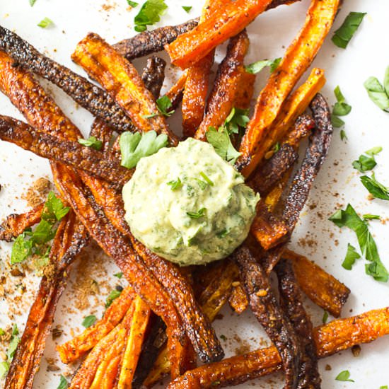 Baked Carrot Shoestring Fries