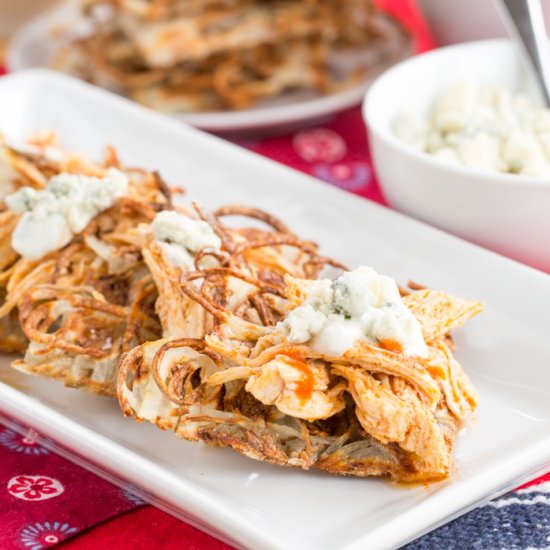 Buffalo Chicken Poutine on Waffles