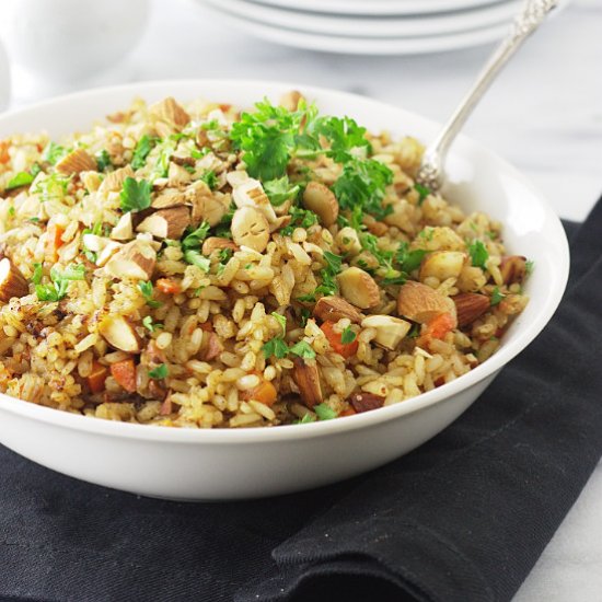 sprouted brown rice pilaf