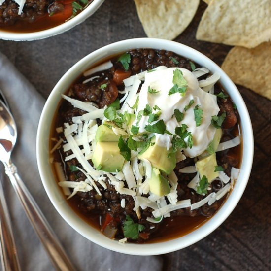 Easy Black Lentil Chili