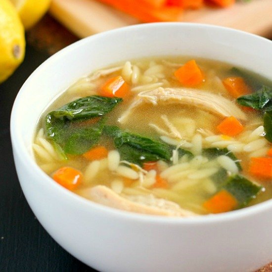 Lemon Chicken Orzo Soup