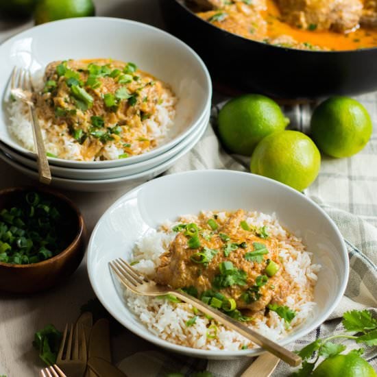 coconut lime braised chicken thighs