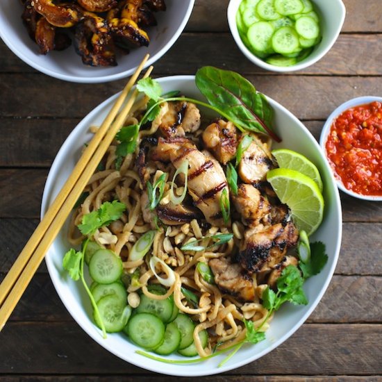 Peanut Noodles with Grilled Chicken