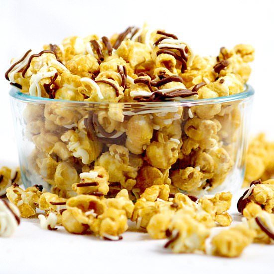 Homemade Zebra Caramel Popcorn