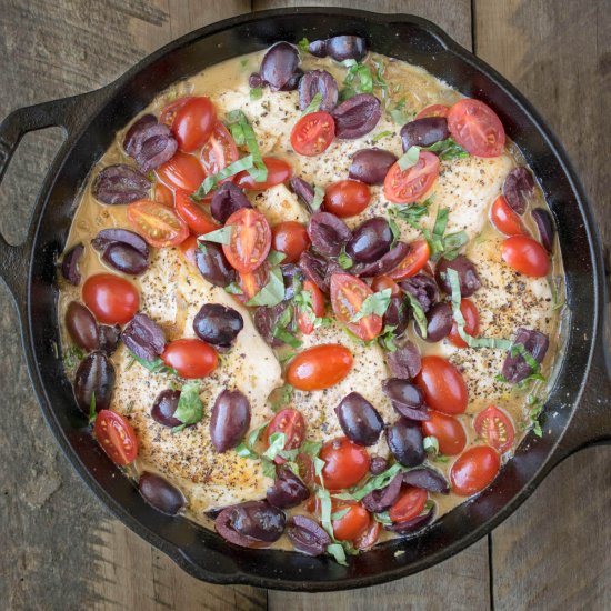 One pot chicken with tomato & olive