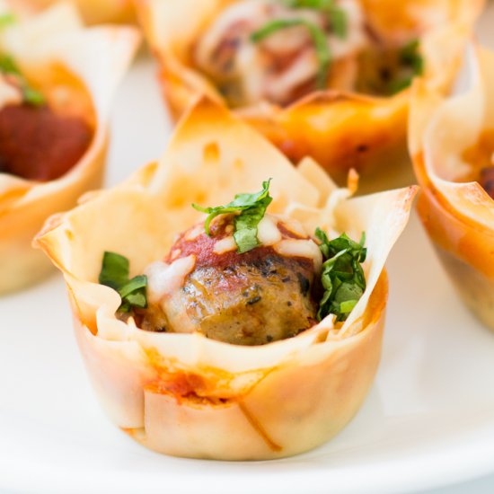 Mini Meatball Lasagna Cups