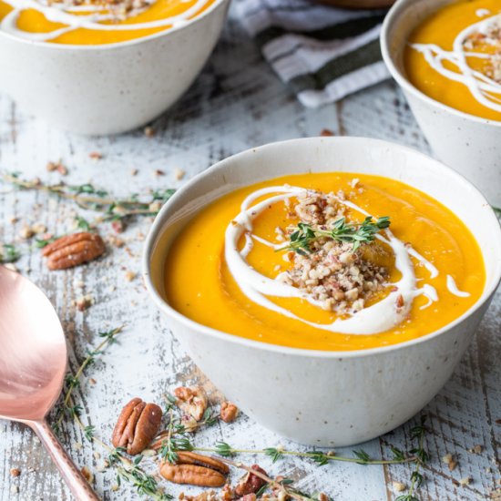 Roasted Butternut Squash and Apple Soup