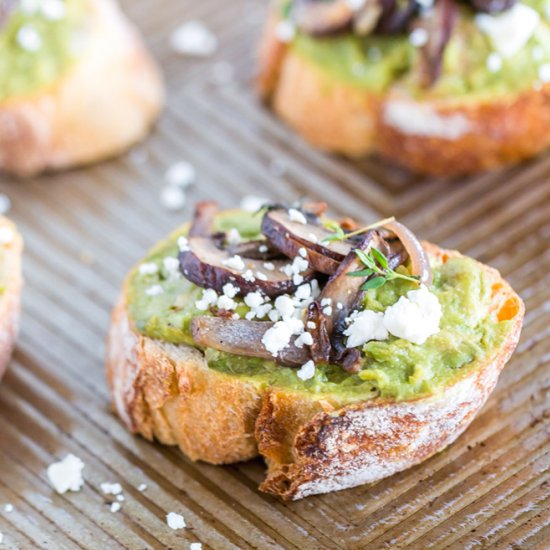 Avocado Mushroom Crostini