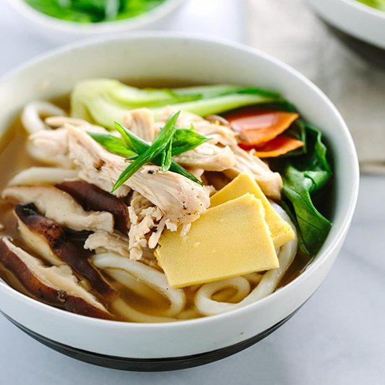 Chicken Udon Soup with Bok Choy