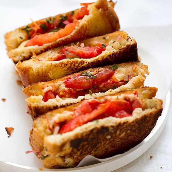 Grilled Gouda with Marinated Tomato