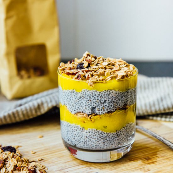 Chia, Mango + Granola Parfait