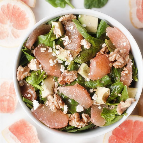 Grapefruit Avocado Spinach Salad