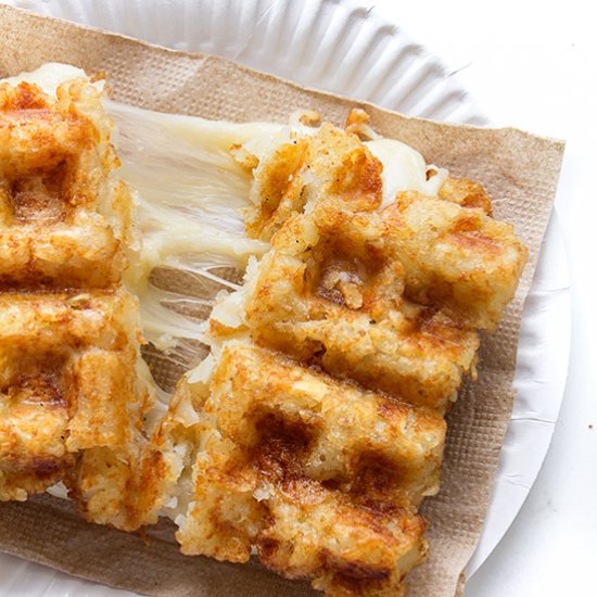 Waffled Tater Tot Grilled Cheese