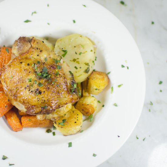 Chicken Thighs and Root Veggies