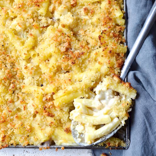 Roasted cauliflower Mac and Cheese