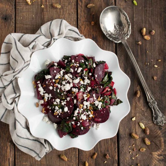 Sautéed Beet Greens w Roasted Beets