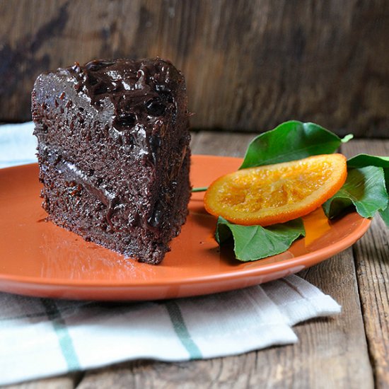 vegan chocolate-orange cake