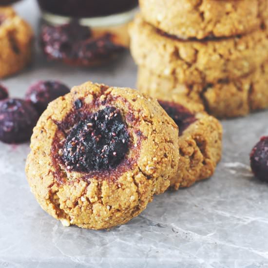 Vegan Thumbprint Cookies with Jam